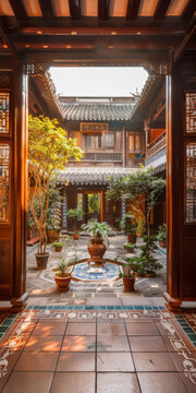 中國(guó)傳統(tǒng)庭院住宅的庭院
