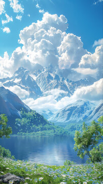 壯麗山湖風(fēng)光