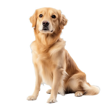 [免摳素材]金毛犬肖像圖