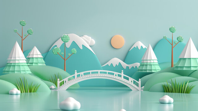 冬日景觀插圖