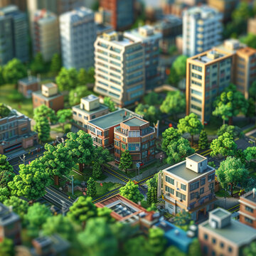 像素城市景觀圖