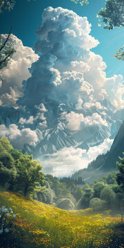 壯麗山谷云海美景圖