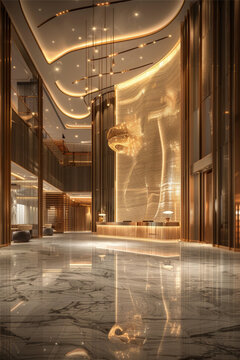 現(xiàn)代奢華酒店大堂設(shè)計