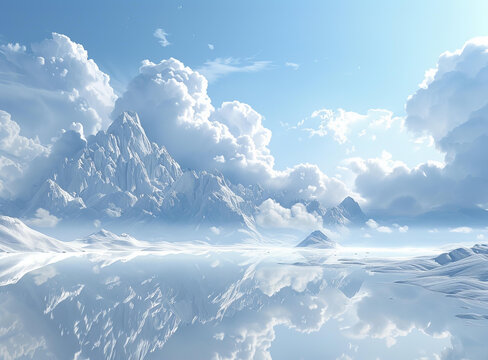 冰雪世界奇景倒映