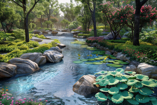 寧靜的園林景觀設計圖