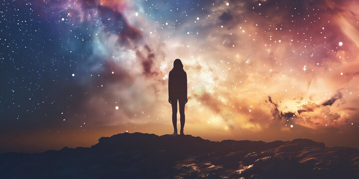 星空下的女孩