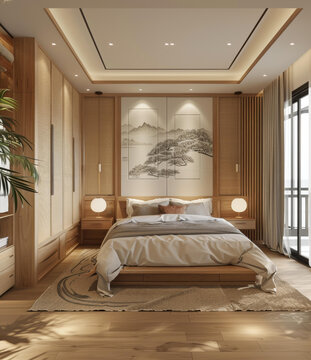 日式現(xiàn)代臥室裝修設(shè)計圖