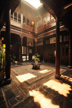 中國(guó)傳統(tǒng)四合院的庭院