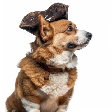戴著海盜帽的可愛柯基犬