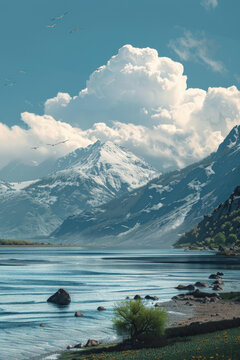 壯麗山湖風(fēng)光