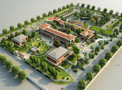 歐式建筑群景觀設(shè)計圖
