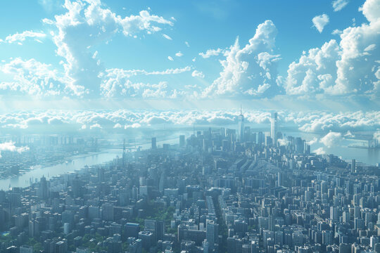 城市云海全景圖