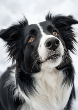 邊境牧羊犬仰望天空