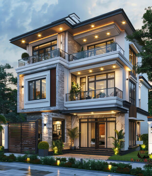 現(xiàn)代豪華別墅外立面建筑設(shè)計(jì)