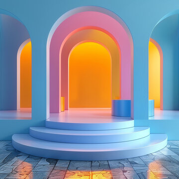 彩色拱門建筑設(shè)計(jì)