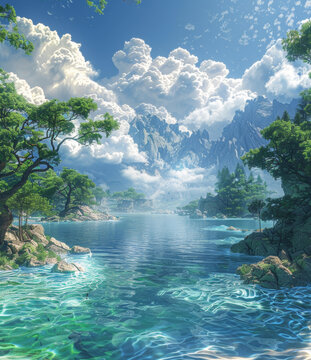 寧靜的山湖風(fēng)光