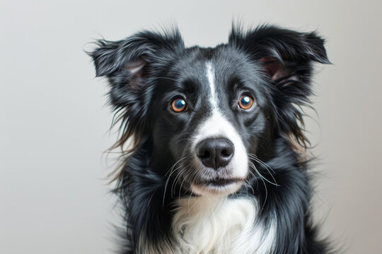 邊境牧羊犬豎起耳朵凝視鏡頭