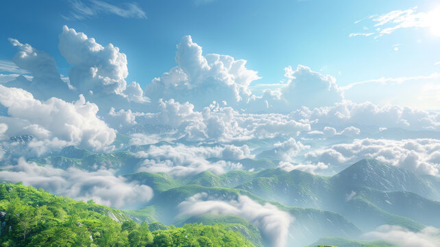 夢(mèng)幻般的云海山巒景觀
