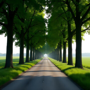 綠蔭夾道的小路風(fēng)景