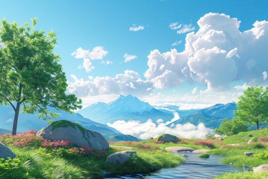 風景如畫的山谷風光