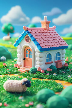 童話小屋的AI圖片