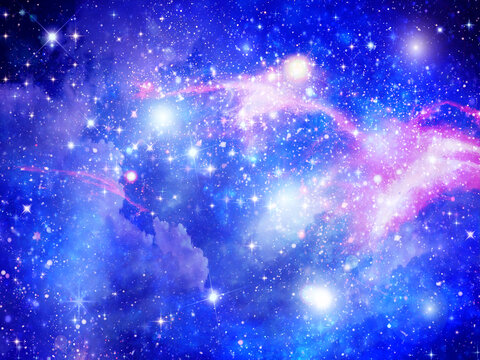 藍(lán)色璀璨星空軟膜燈箱星空頂