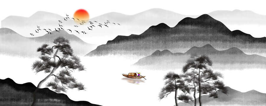 水墨山水畫