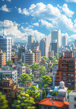 陽光明媚的城市街景
