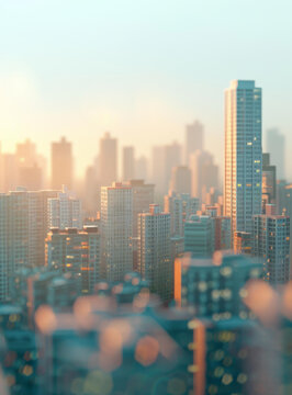 城市日出抽象圖景