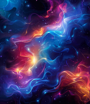 抽象宇宙星云色彩圖