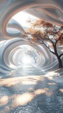 夢幻冬日隧道景觀圖