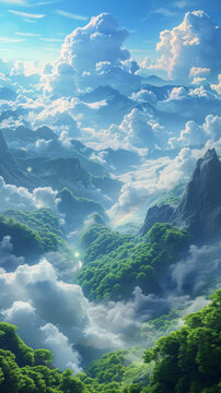 云海山峰美景圖