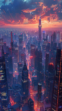 夢(mèng)幻都市黃昏天際線