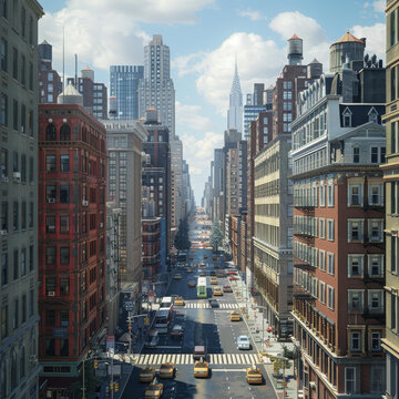 市街道全景圖