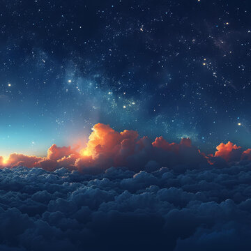 星空下的云海