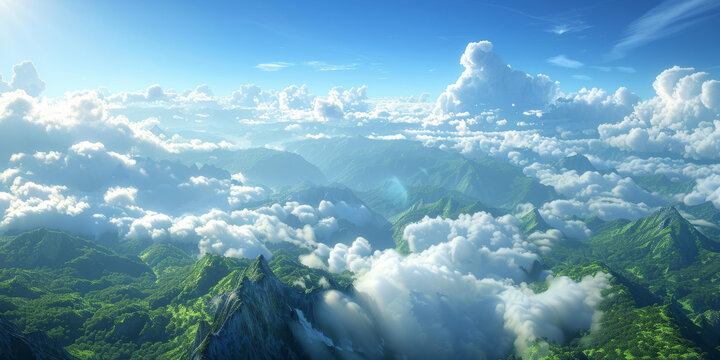 云海之上的巍峨山峰