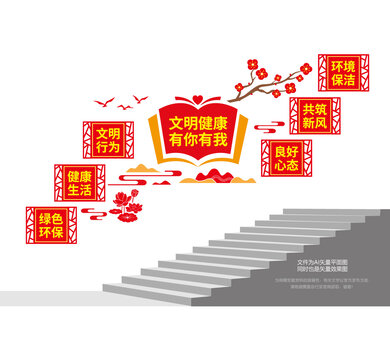 文明健康宣傳樓道墻