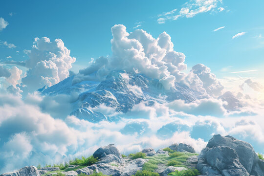 云海之上巍峨山峰