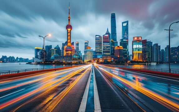 上海陸家嘴夜景