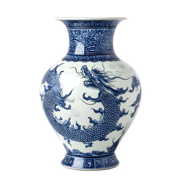 [免摳素材]青花瓷龍紋花瓶