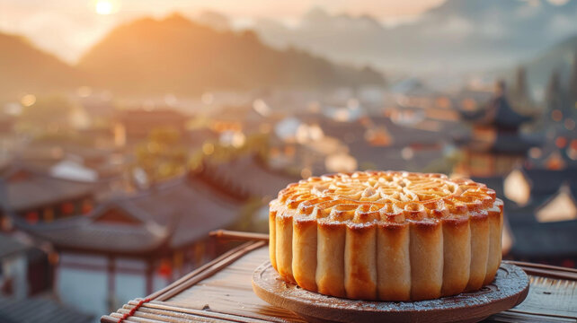 中秋節(jié)的月亮和月餅
