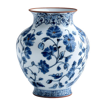 [免摳素材]青花瓷花瓶，精美圖案