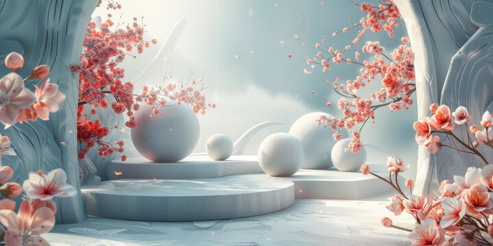 優(yōu)雅櫻花展示臺(tái)