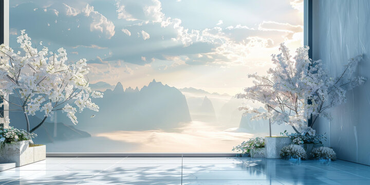 現(xiàn)代室內(nèi)與壯麗山景