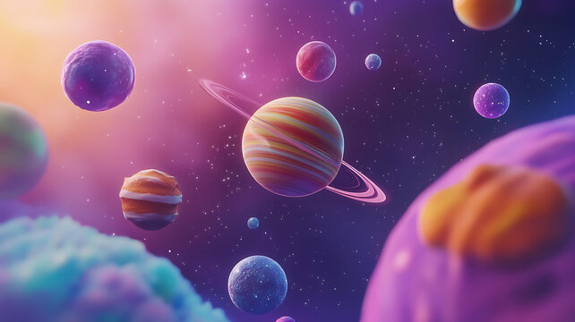 夢(mèng)幻宇宙中的彩色星球