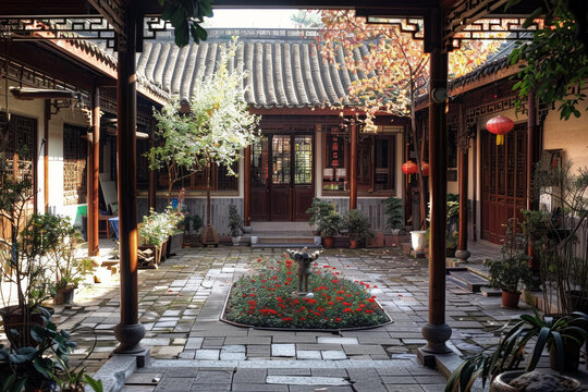 中國傳統(tǒng)庭院民居的庭院