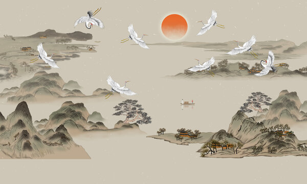 國潮山水畫