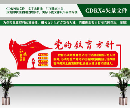 黨的教育方針背景墻