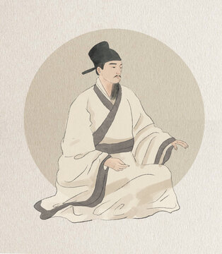 古代詩人文人名人水彩插畫