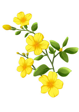國潮手繪黃色迎春花